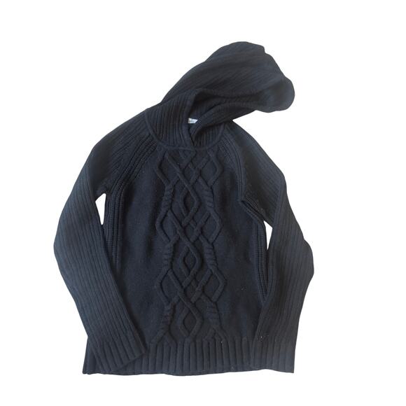 Athleta | 100% Merino Wool Black Cold Spell Hoodie Sweater | Size XXS - Picture 3 of 7